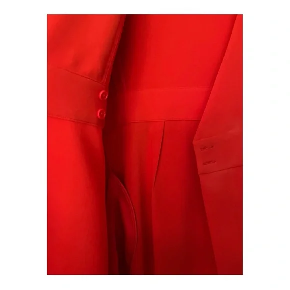 NWT DVF L/S A-line dress. BRIRE wrap style bright red - Picture 2 of 16
